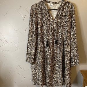 Leopard Print Loose Fitting Dress
